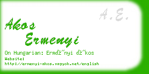 akos ermenyi business card